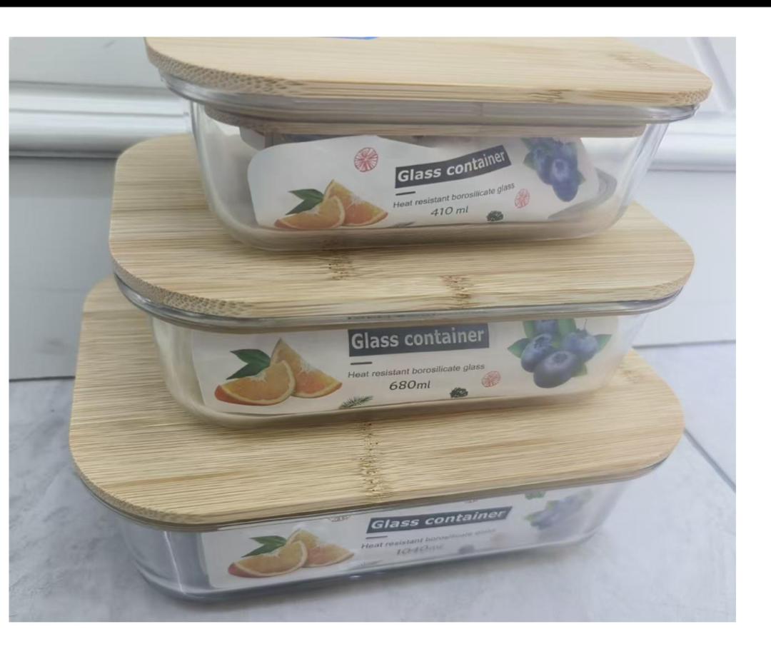 3 set wooden lead carnister