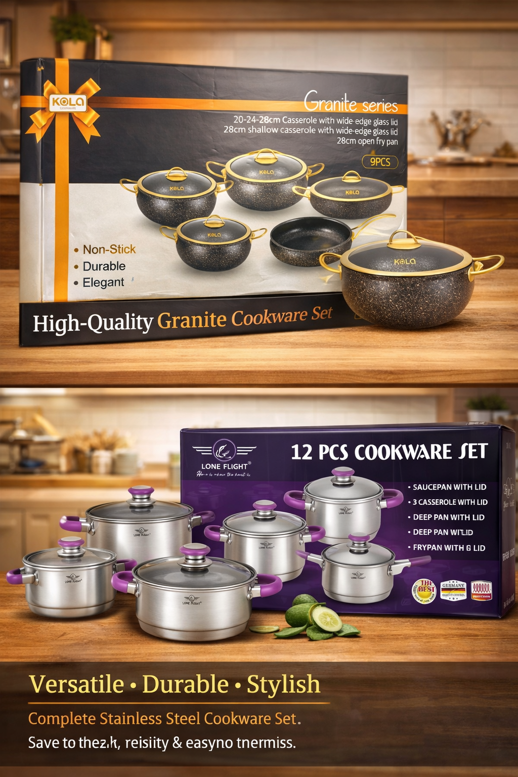 Granite pot and stainless steel pot