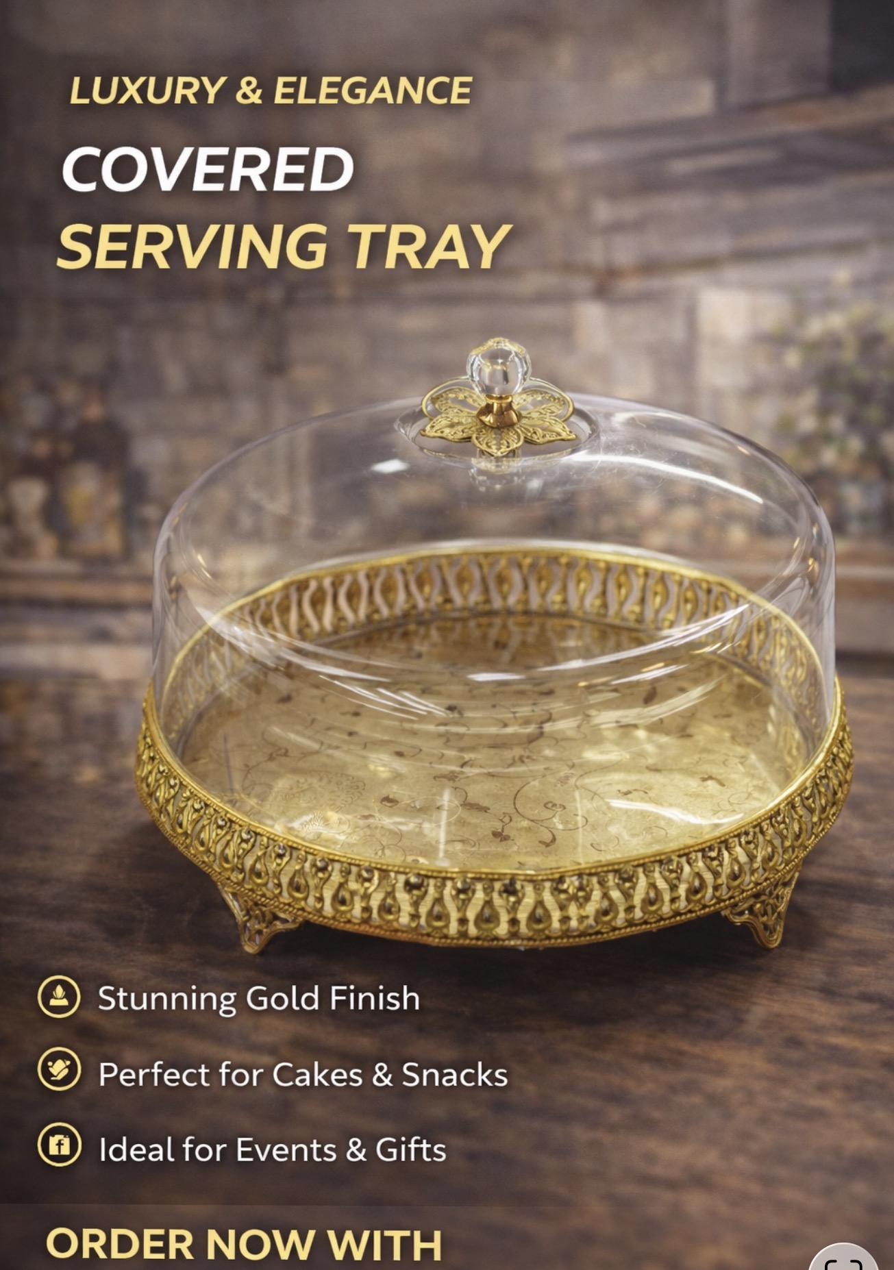 Golden serving Tray
